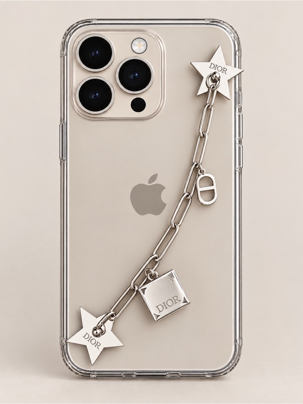 NEW Dior Silver Star Phone Charm Ring Chain Y2K Bag Charm Keychain Luxury - Picture 4 of 7